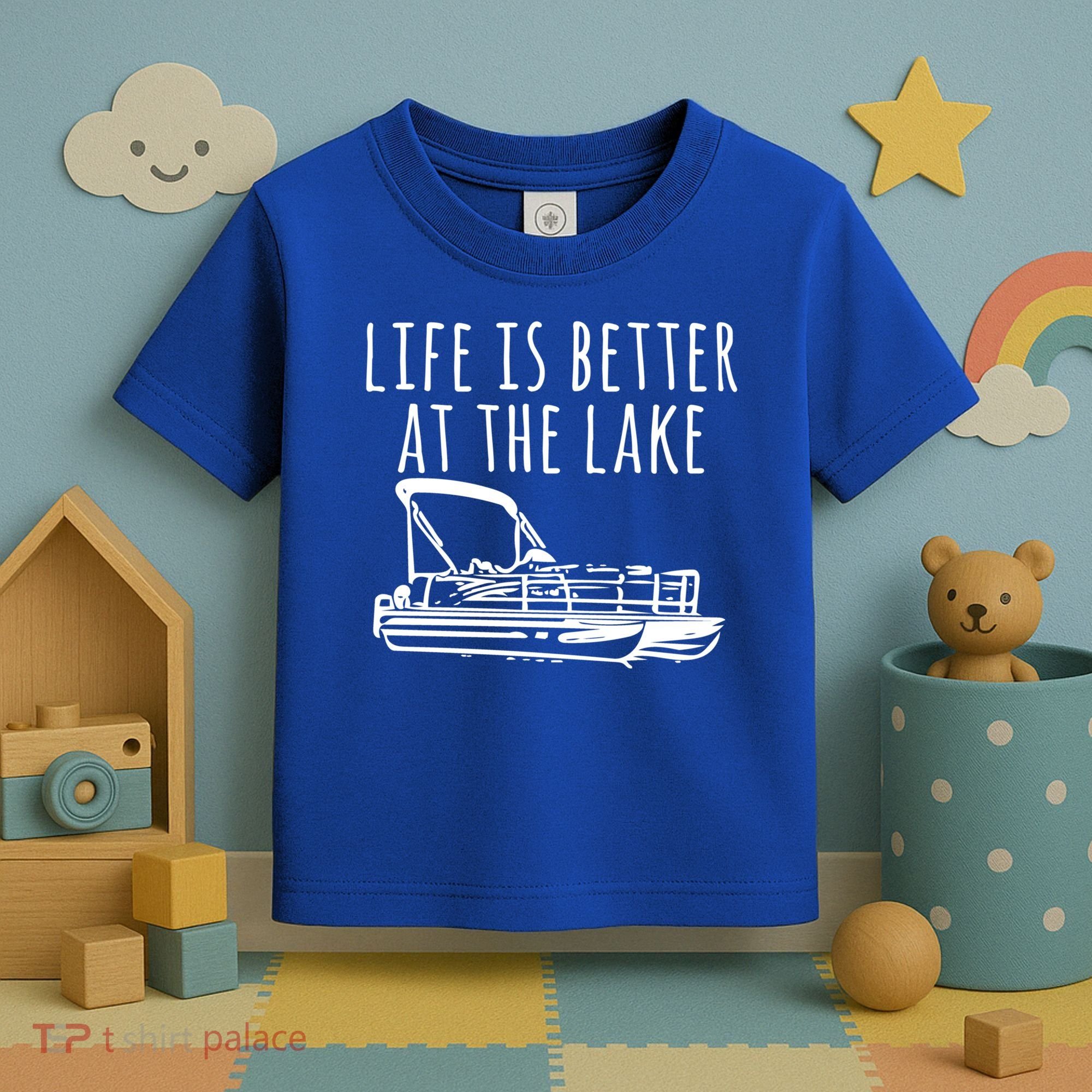 Pontoon Boat Gift Life Is Better At The Lake Toddler T-Shirt