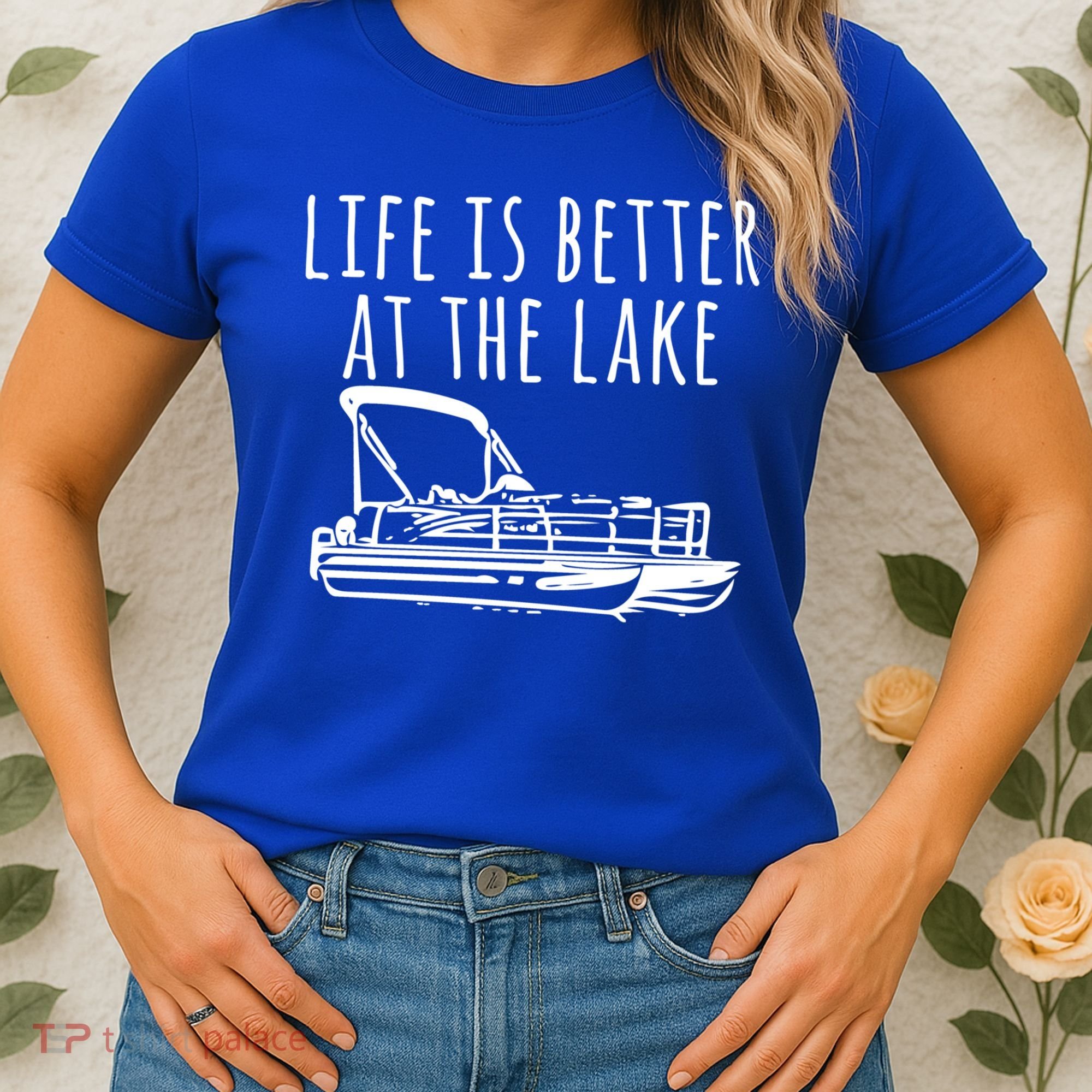 Pontoon Boat Gift Life Is Better At The Lake Women's T-Shirt