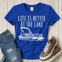 Pontoon Boat Gift Life Is Better At The Lake Women's T-Shirt thumb 3