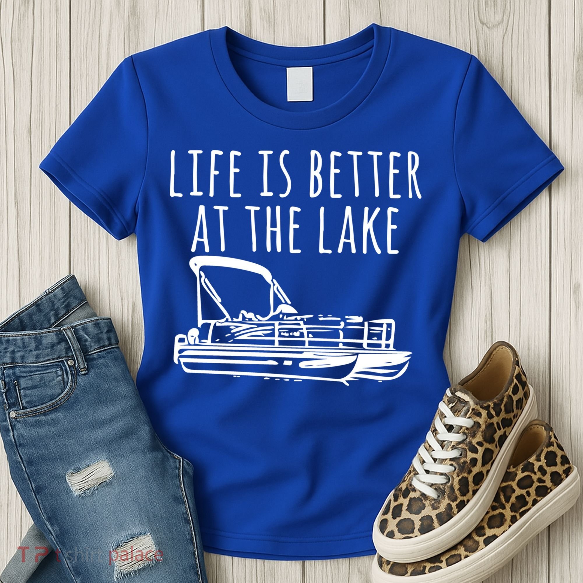 Pontoon Boat Gift Life Is Better At The Lake Women's T-Shirt