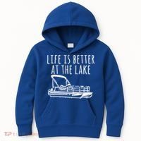 Pontoon Boat Gift Life Is Better At The Lake Kids Hoodie thumb 0