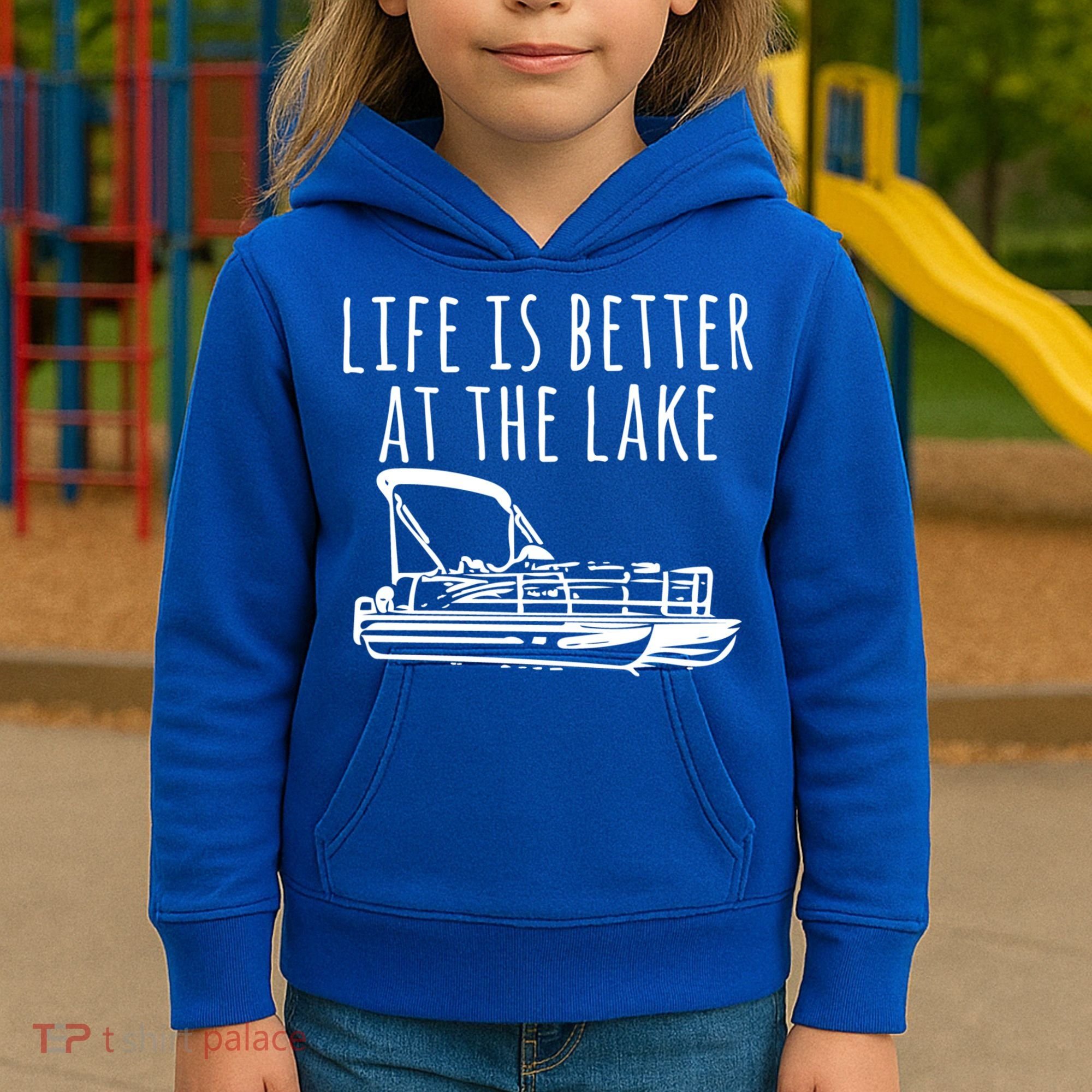 Pontoon Boat Gift Life Is Better At The Lake Kids Hoodie