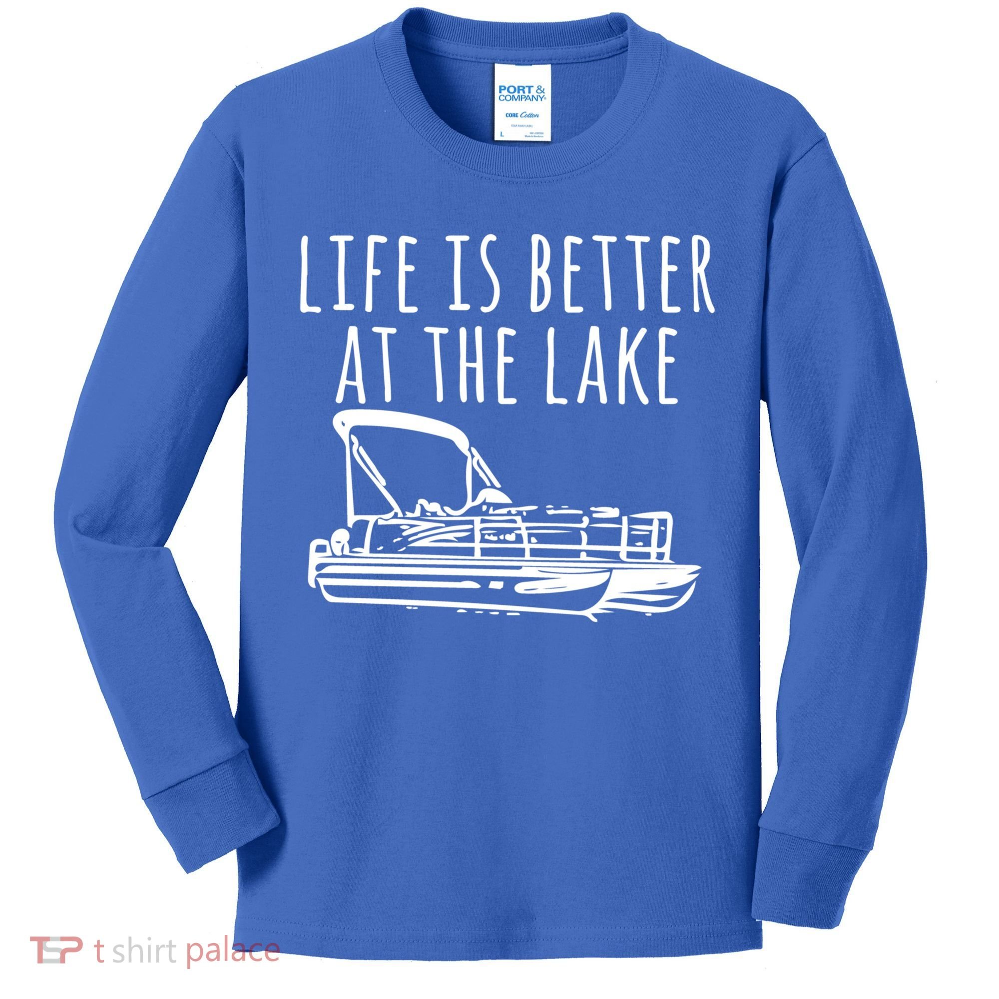 Pontoon Boat Gift Life Is Better At The Lake Kids Long Sleeve Shirt