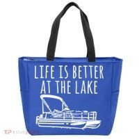 Pontoon Boat Gift Life Is Better At The Lake Tote Bag thumb 0