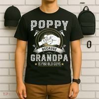 Poppy Because Grandpa Is For Old Guys Men Retro Grandpa T-Shirt thumb 6