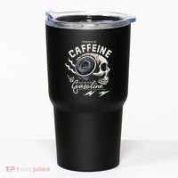 Powered By Gasoline And Caffeine Tumbler thumb 0