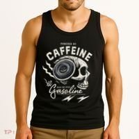 Powered By Gasoline And Caffeine Tank Top thumb 3