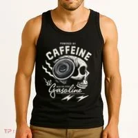 Powered By Gasoline And Caffeine Tank Top thumb 3