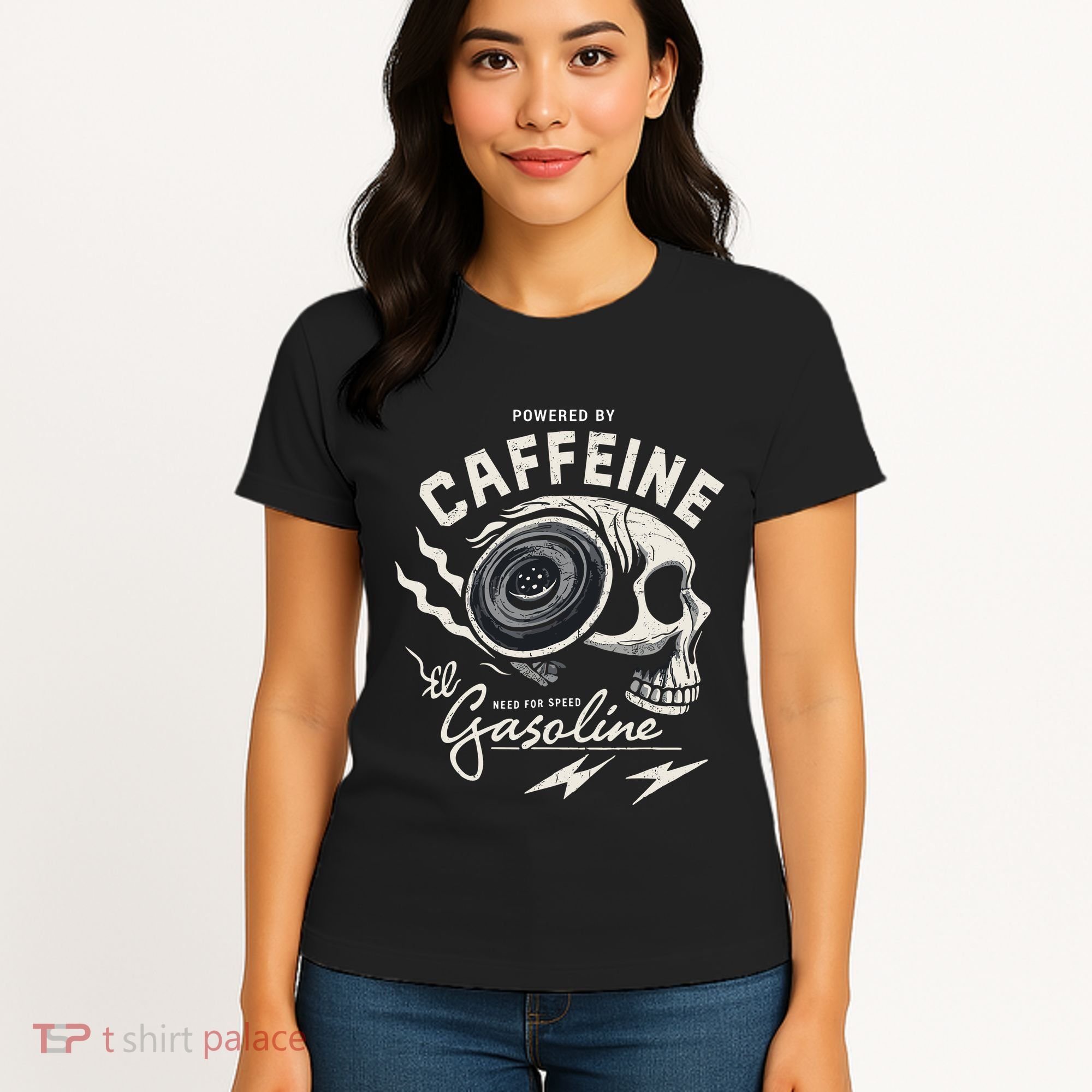 Powered By Gasoline And Caffeine Women's T-Shirt