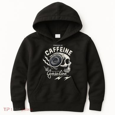 Powered By Gasoline And Caffeine Kids Hoodie