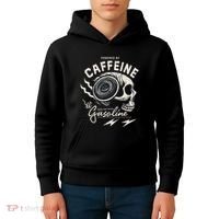 Powered By Gasoline And Caffeine Kids Hoodie thumb 4