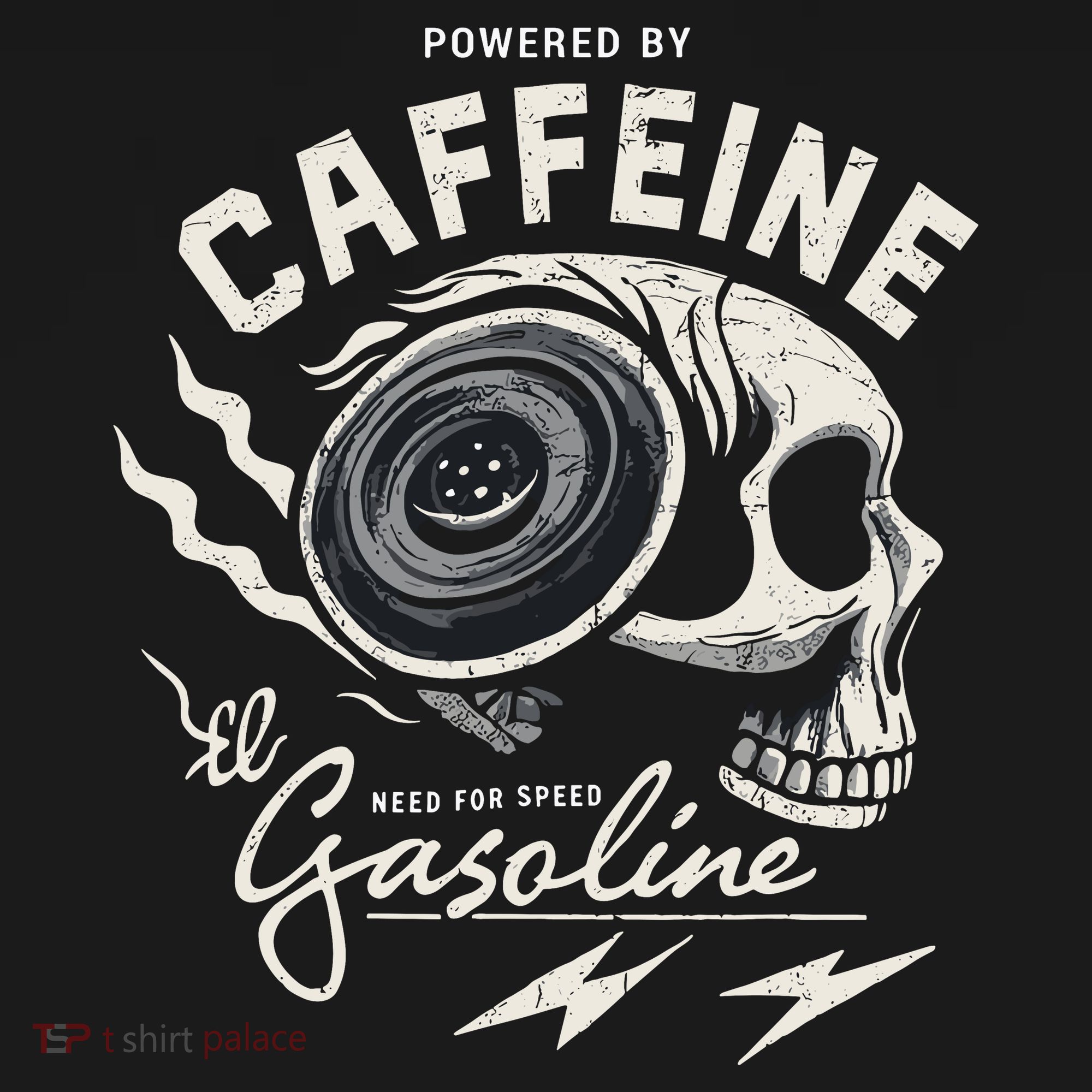 Powered By Gasoline And Caffeine Tote Bag