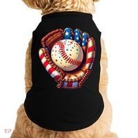 Patriotic Baseball Glove Drip Ice Cream Sprinkles 4th July Doggie Tank thumb 0