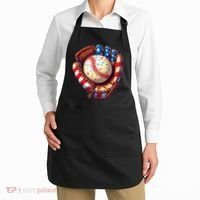 Patriotic Baseball Glove Drip Ice Cream Sprinkles 4th July Apron thumb 2