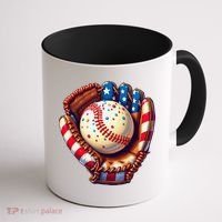 Patriotic Baseball Glove Drip Ice Cream Sprinkles 4th July Coffee Mug thumb 1