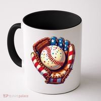 Patriotic Baseball Glove Drip Ice Cream Sprinkles 4th July Coffee Mug thumb 0