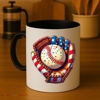 Patriotic Baseball Glove Drip Ice Cream Sprinkles 4th July Coffee Mug thumb 4