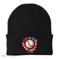 Patriotic Baseball Glove Drip Ice Cream Sprinkles 4th July Beanie thumb 0