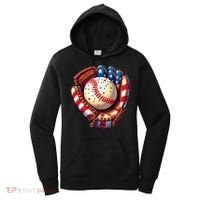 Patriotic Baseball Glove Drip Ice Cream Sprinkles 4th July Women's Hoodie thumb 0
