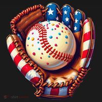 Patriotic Baseball Glove Drip Ice Cream Sprinkles 4th July Women's Hoodie thumb 2