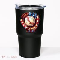 Patriotic Baseball Glove Drip Ice Cream Sprinkles 4th July Tumbler thumb 0