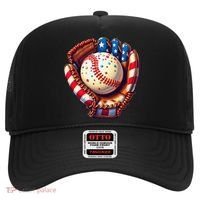 Patriotic Baseball Glove Drip Ice Cream Sprinkles 4th July Hat thumb 0