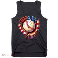 Patriotic Baseball Glove Drip Ice Cream Sprinkles 4th July Tank Top thumb 0