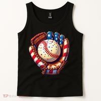 Patriotic Baseball Glove Drip Ice Cream Sprinkles 4th July Tank Top thumb 2