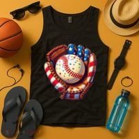 Patriotic Baseball Glove Drip Ice Cream Sprinkles 4th July Tank Top thumb 4