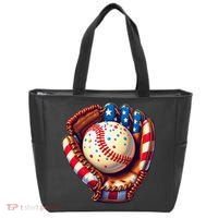 Patriotic Baseball Glove Drip Ice Cream Sprinkles 4th July Tote Bag thumb 0