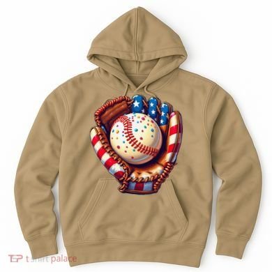 Patriotic Baseball Glove Drip Ice Cream Sprinkles 4th July Hoodie