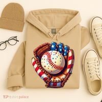 Patriotic Baseball Glove Drip Ice Cream Sprinkles 4th July Hoodie thumb 4
