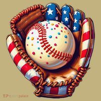 Patriotic Baseball Glove Drip Ice Cream Sprinkles 4th July Long Sleeve Shirt thumb 2