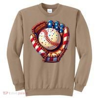 Patriotic Baseball Glove Drip Ice Cream Sprinkles 4th July Sweatshirt thumb 0