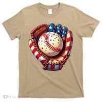 Patriotic Baseball Glove Drip Ice Cream Sprinkles 4th July T-Shirt thumb 0