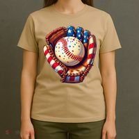 Patriotic Baseball Glove Drip Ice Cream Sprinkles 4th July T-Shirt thumb 4