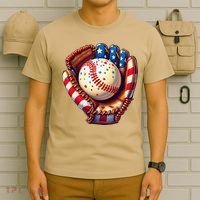 Patriotic Baseball Glove Drip Ice Cream Sprinkles 4th July T-Shirt thumb 6