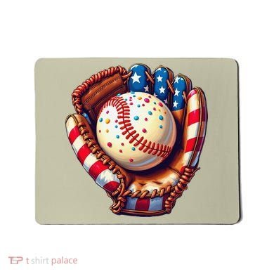 Patriotic Baseball Glove Drip Ice Cream Sprinkles 4th July Mousepad