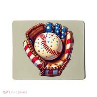Patriotic Baseball Glove Drip Ice Cream Sprinkles 4th July Mousepad thumb 0