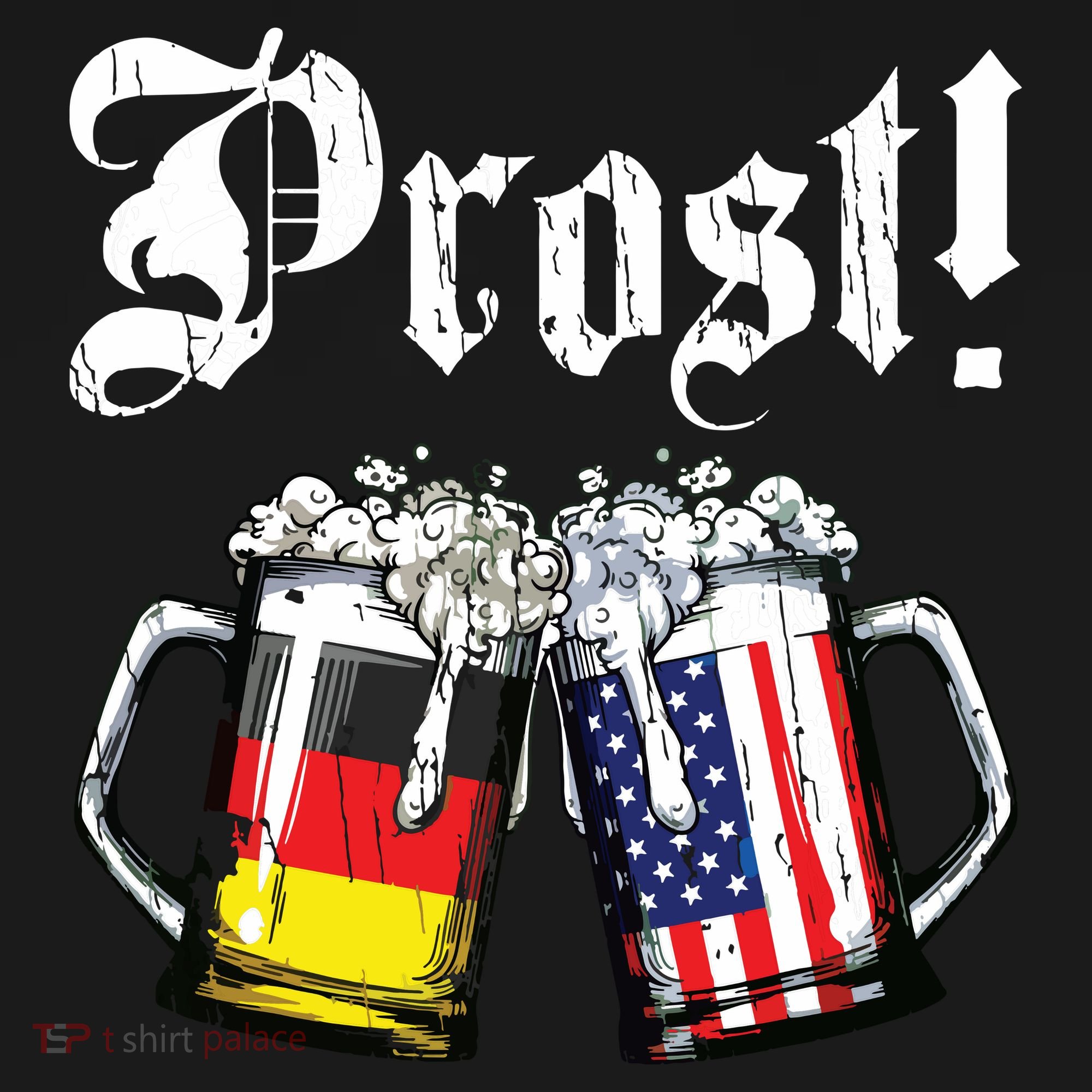 Prost Beer German American Flag Oktoberfest Mug Polo