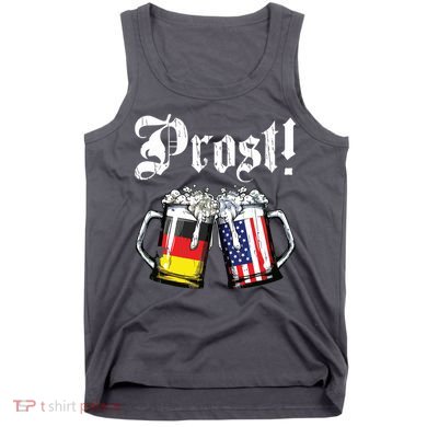 Prost Beer German American Flag Oktoberfest Mug Tank Top