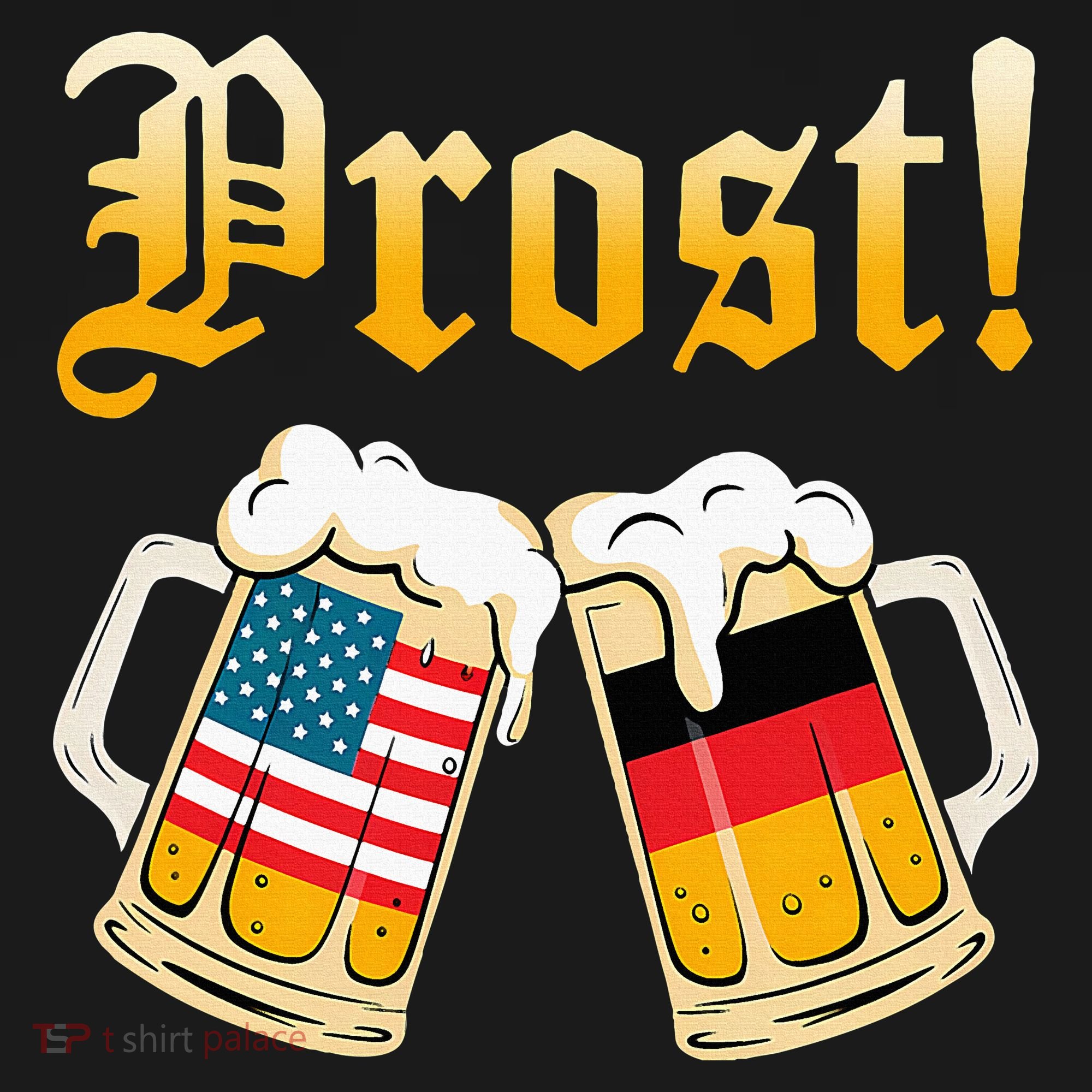 Prost Beer German American Flag Oktoberfest Long Sleeve Shirt