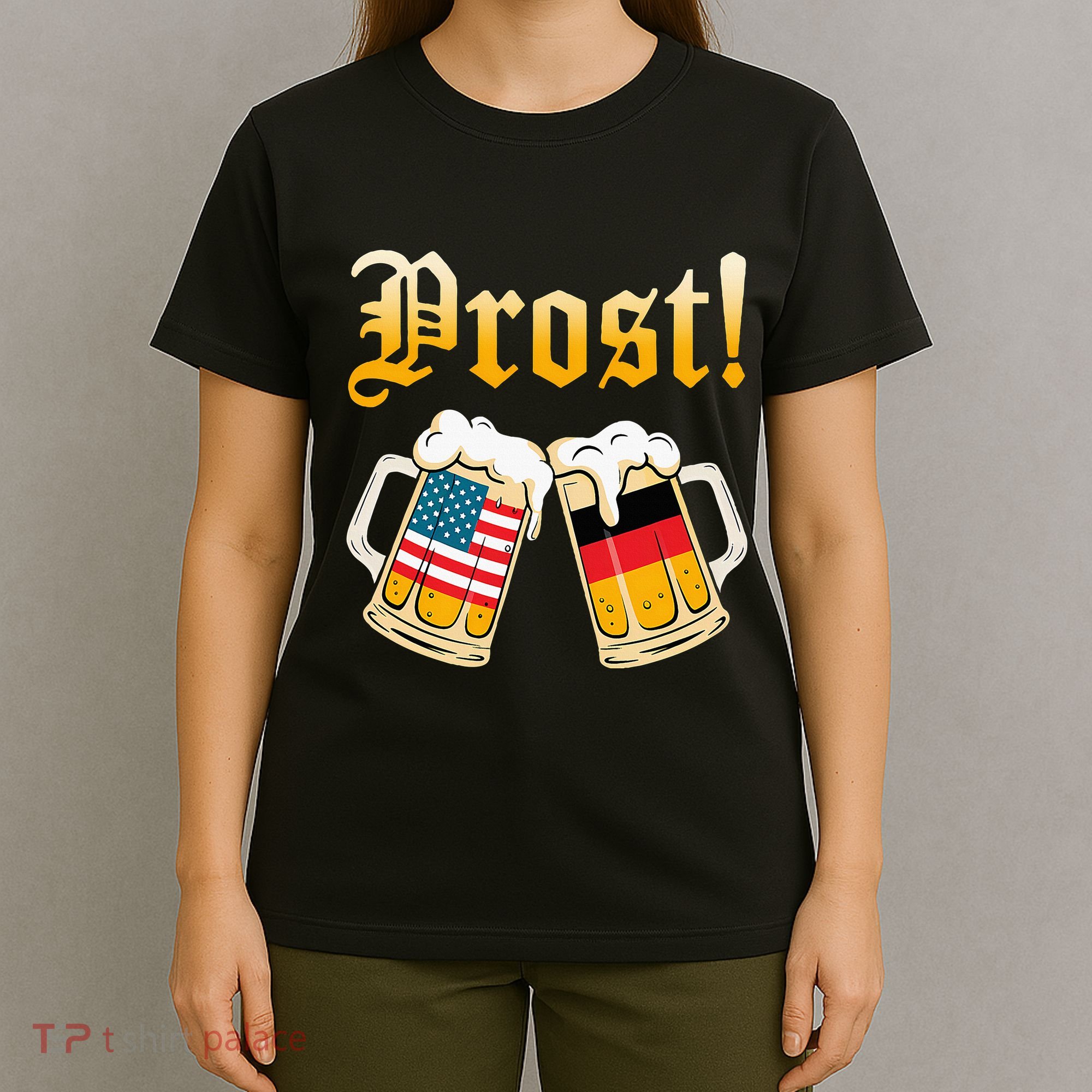 Prost Beer German American Flag Oktoberfest T-Shirt