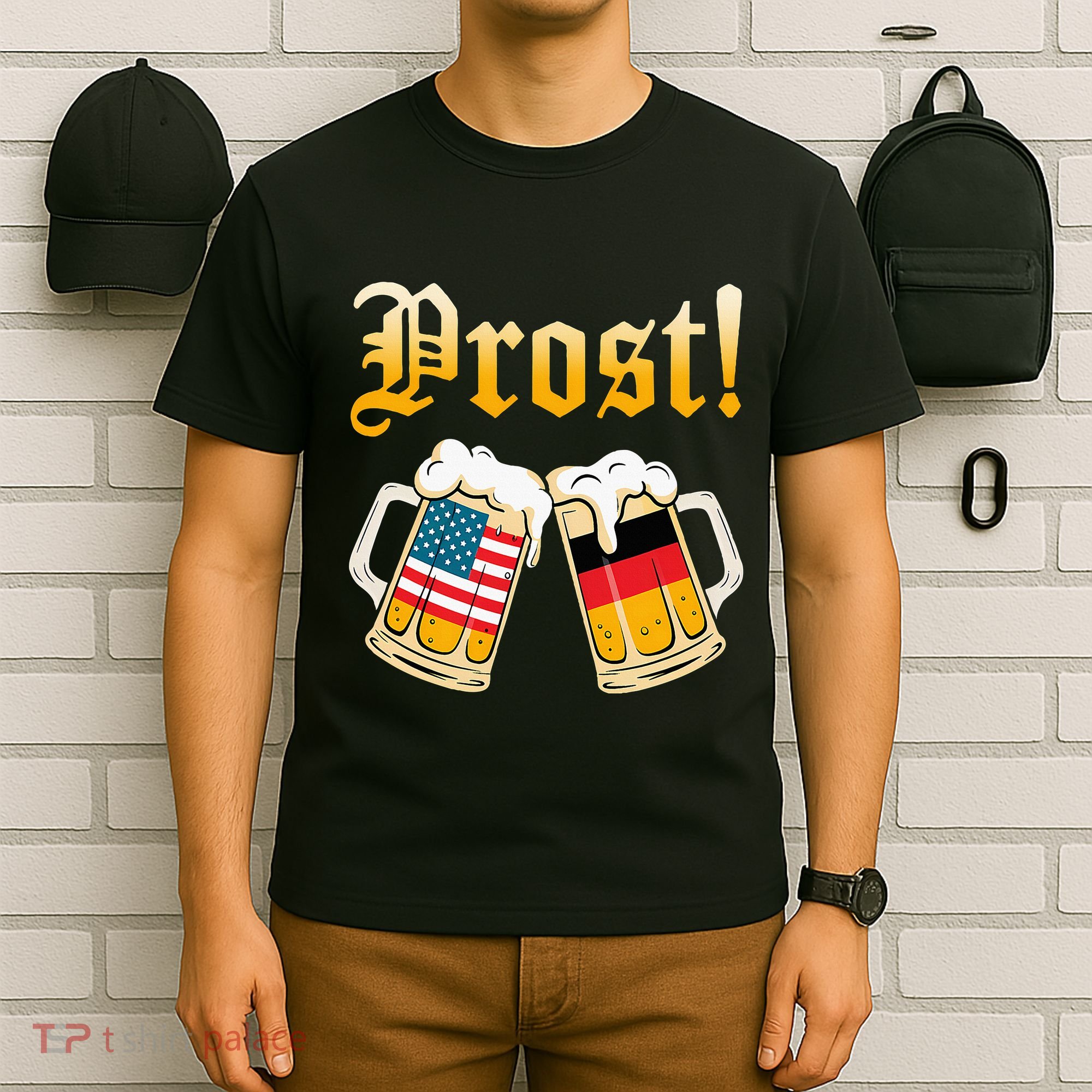 Prost Beer German American Flag Oktoberfest T-Shirt