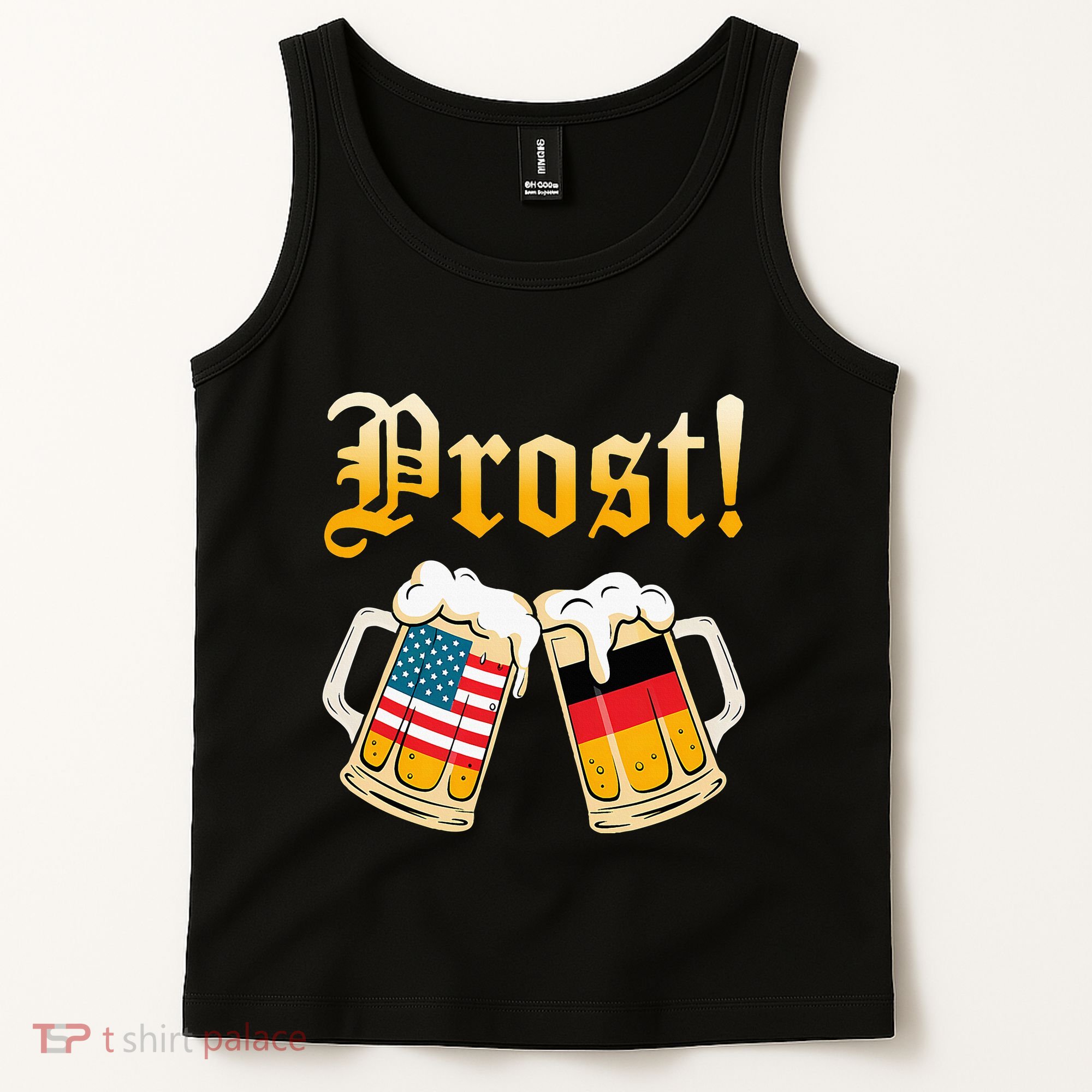 Prost Beer German American Flag Oktoberfest Tank Top