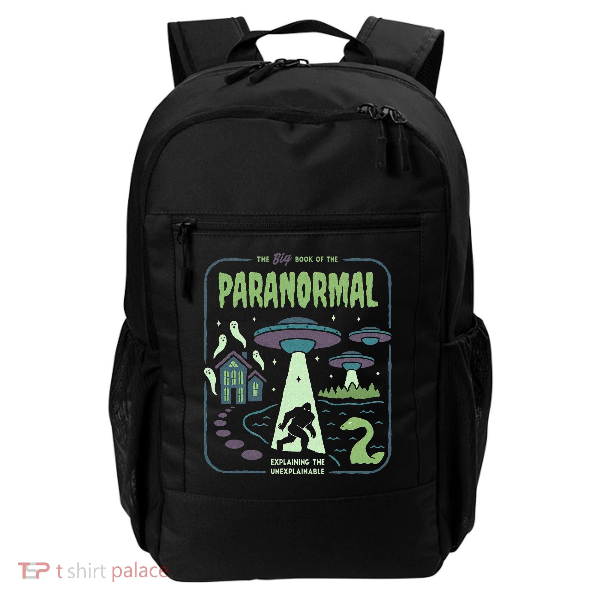 Paranormal Bigfoot Ghosts Aliens Sasquatch UFO Halloween Backpack