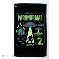 Paranormal Bigfoot Ghosts Aliens Sasquatch UFO Halloween Golf Towel thumb 0