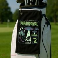 Paranormal Bigfoot Ghosts Aliens Sasquatch UFO Halloween Golf Towel thumb 2