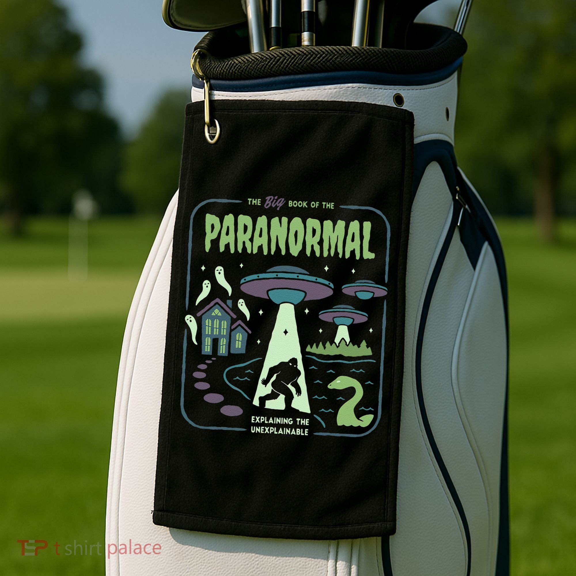 Paranormal Bigfoot Ghosts Aliens Sasquatch UFO Halloween Golf Towel