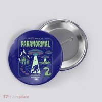 Paranormal Bigfoot Ghosts Aliens Sasquatch UFO Halloween Button thumb 0
